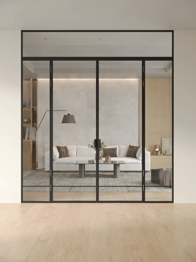 Распашная алюминиевая перегородка Slim P&D 8