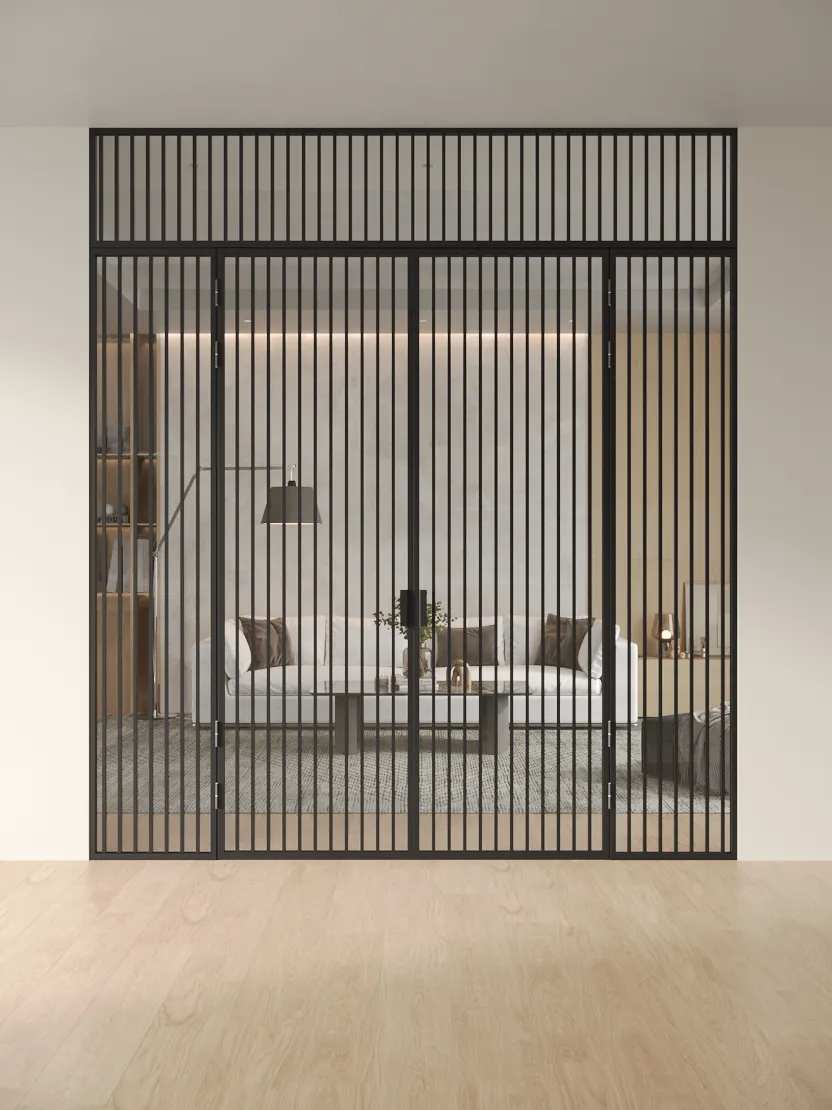 Распашная алюминиевая перегородка Slim P&D 13