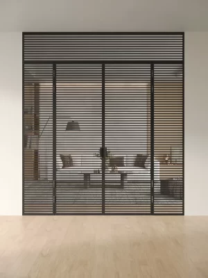 Распашная алюминиевая перегородка Slim P&D 15