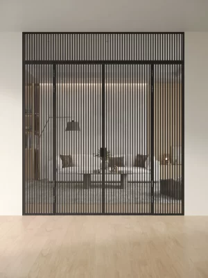 Распашная алюминиевая перегородка Slim P&D 16