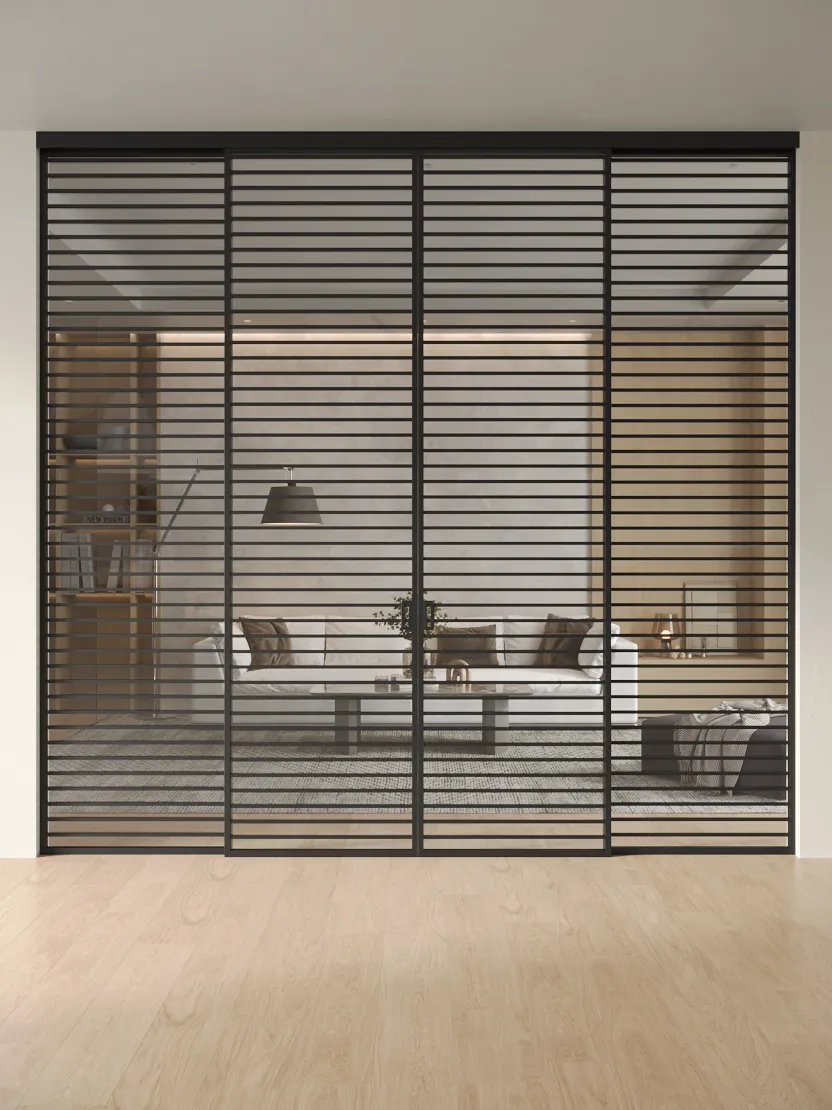 Раздвижная алюминиевая перегородка Slim 12