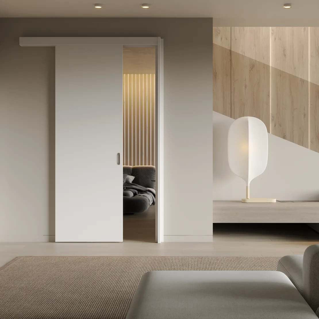 Межкомнатная дверь ГЛАДКАЯ с Раздвижной Системой SHIFT