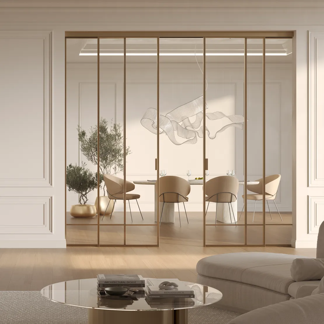 Раздвижная алюминиевая перегородка Slim 8