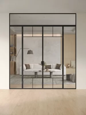 Распашная алюминиевая перегородка Slim P&D 5