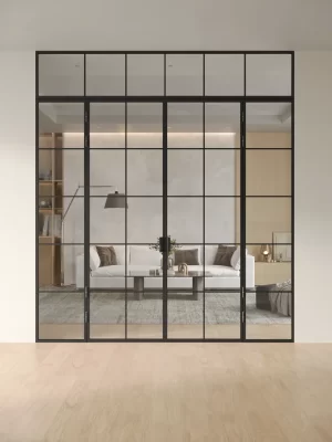 Распашная алюминиевая перегородка Slim P&D 4