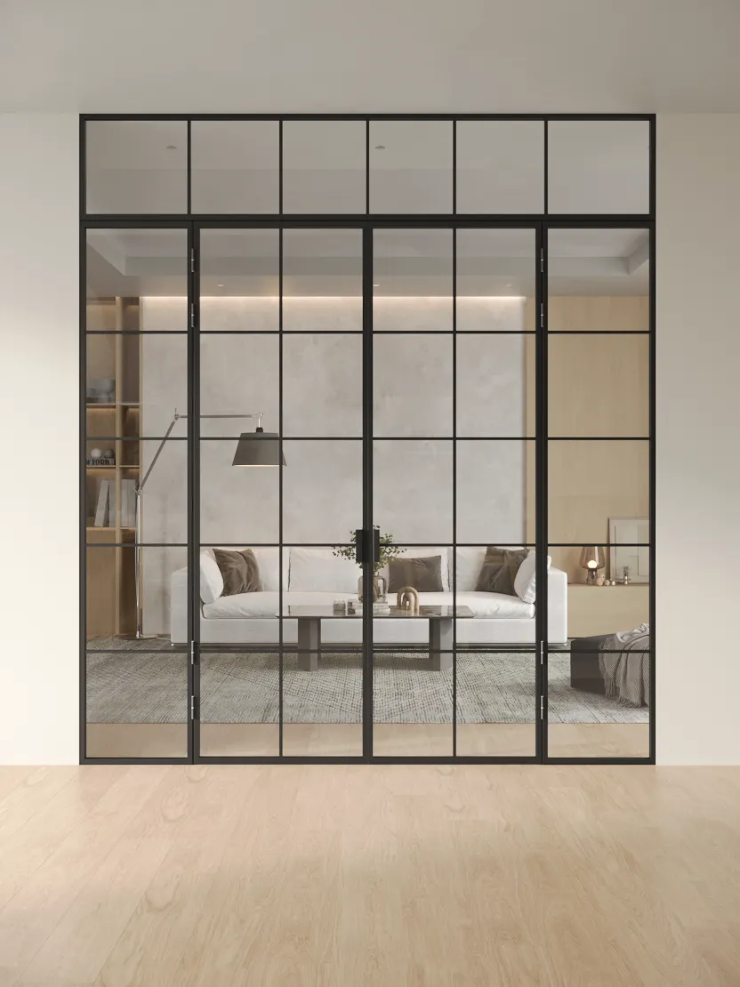 Распашная алюминиевая перегородка Slim P&D 4