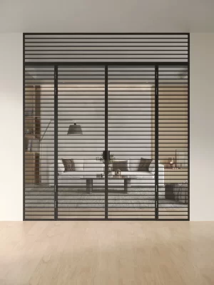 Распашная алюминиевая перегородка Slim P&D 12