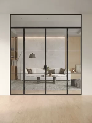 Распашная алюминиевая перегородка Slim P&D 6