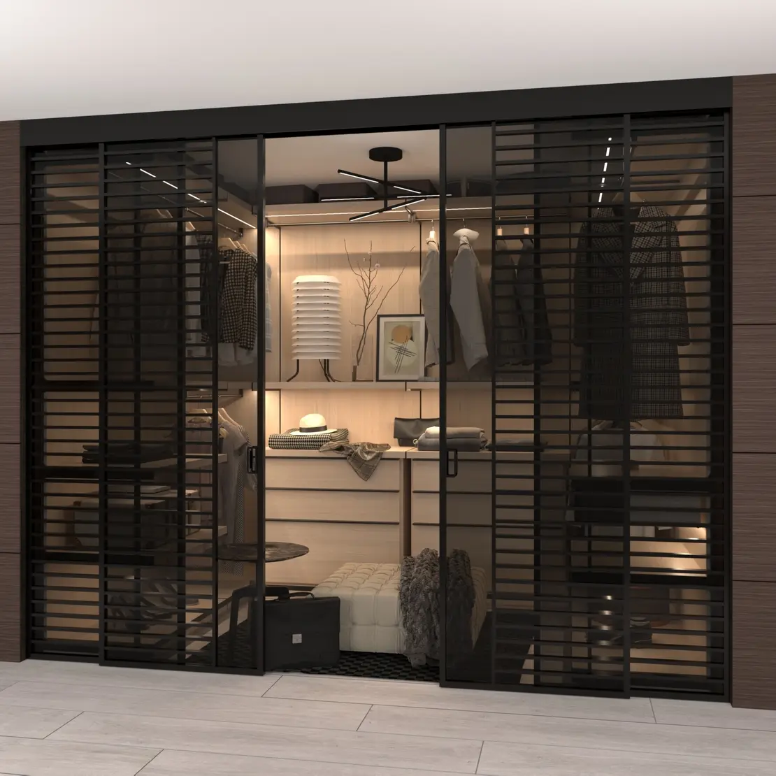 Раздвижная алюминиевая перегородка Slim 11