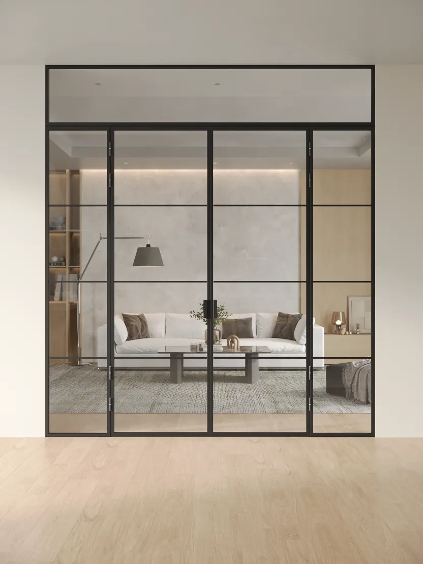 Распашная алюминиевая перегородка Slim P&D 7