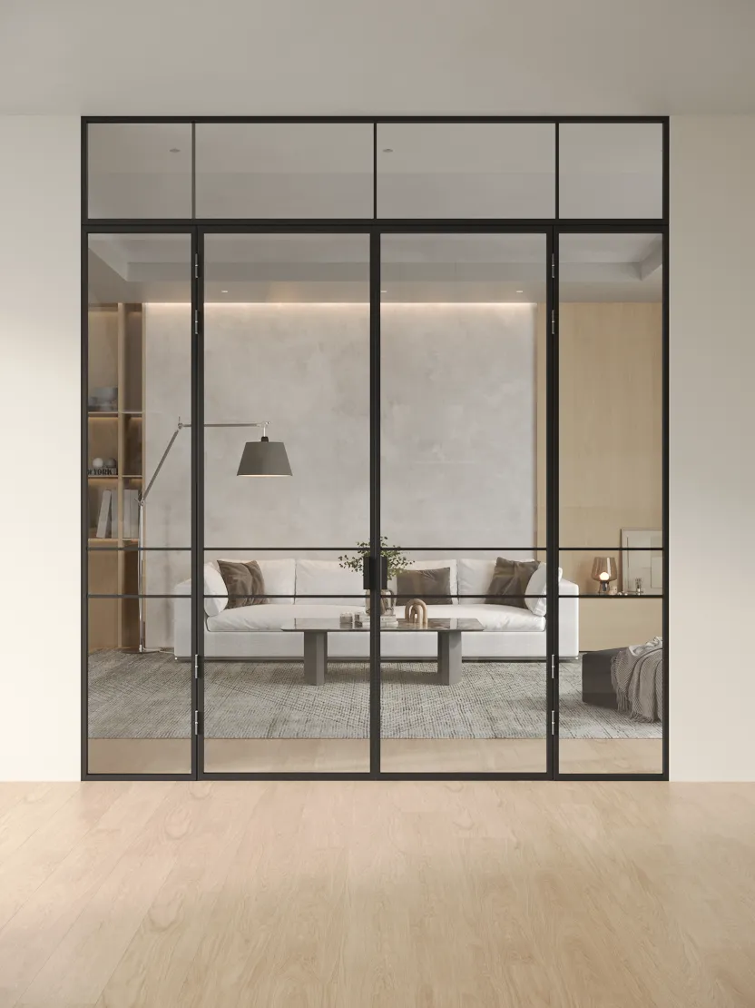 Распашная алюминиевая перегородка Slim P&D 9