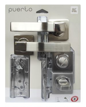 Комплект дверной фурнитуры PUERTO (ручка 521-02, защелка с/у, петли безВР)